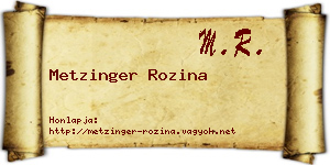 Metzinger Rozina névjegykártya